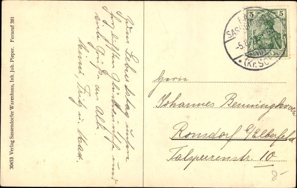 Postcard Bad Sassendorf in the district of Soest, children&#39;s sanatorium