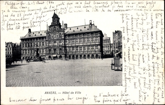 Ak Anvers Antwerpen Vlaanderen, Hotel de Ville