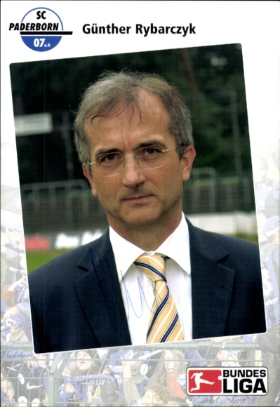 Autograph card Sporting Director Günther Rybarczyk, SC Paderborn 07, autograph