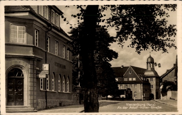 Ak Vienenburg Goslar am Harz, Sparkasse,  An der Adolf-Hitler-Straße