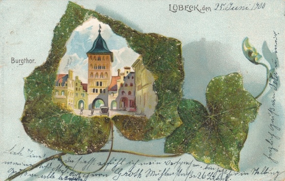 Pearl ivy leaf Chromo-Litho Lübeck in Schleswig Holstein, Burgtor