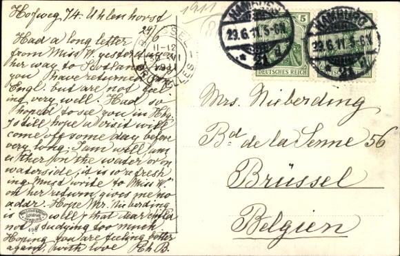 Postcard Hamburg Eimsbüttel Harvestehude, Alsterufer