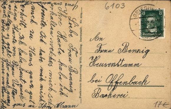 Postcard Griesheim in Hesse, game on Neue Darmstädter Straße, passers-by