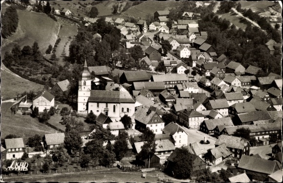 Ansichtkaart Rothenkirchen Pressig in Opper-Franken, luchtfoto van de plaats
