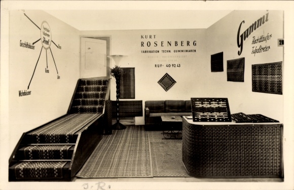 Postcard Berlin Reinickendorf Waidmannslust, advertising, Kurt Rosenberg, rubber doormat, Dianastraße 39