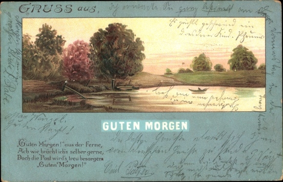 Chromo-Litho landscape, good morning from afar, oh how I would like to bring it myself