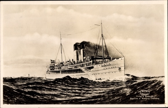 Artist PC Zweedse veerboot Drottning Victoria, Statens Järnvägar, Trelleborg Sassnitz