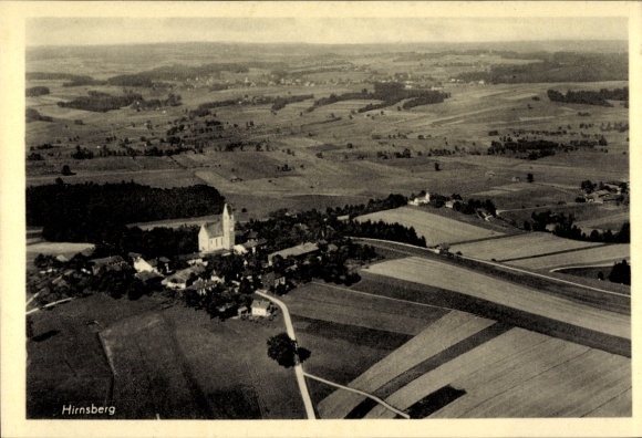 Postcard Hirnsberg Bad Endorf in Chiemgau Upper Bavaria, aerial photograph