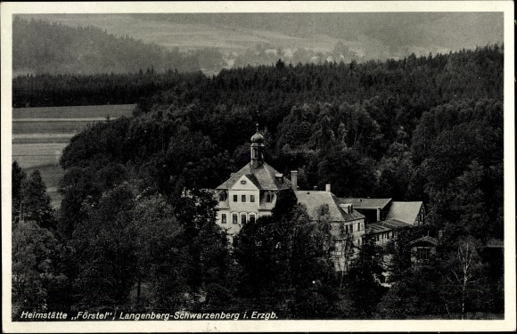 Postcard Langenberg Schwarzenberg in the Erzgebirge of Saxony, homestead Förstel
