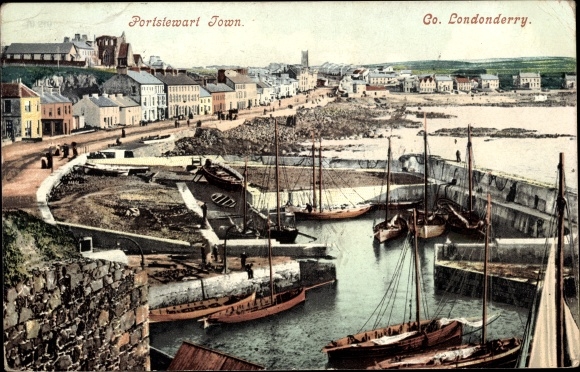 Postcard Portstewart County Londonderry Northern Ireland, Harbour, City View