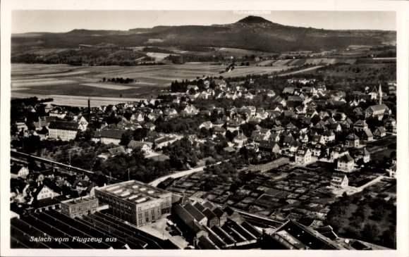 Postcard Salach in the Filstal, aerial photograph