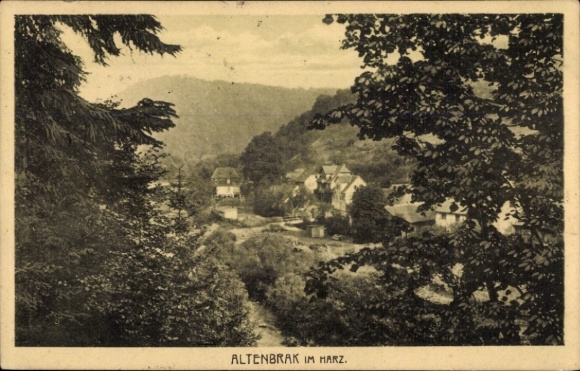 Postcard Altenbrak Thale in the Harz, partial view