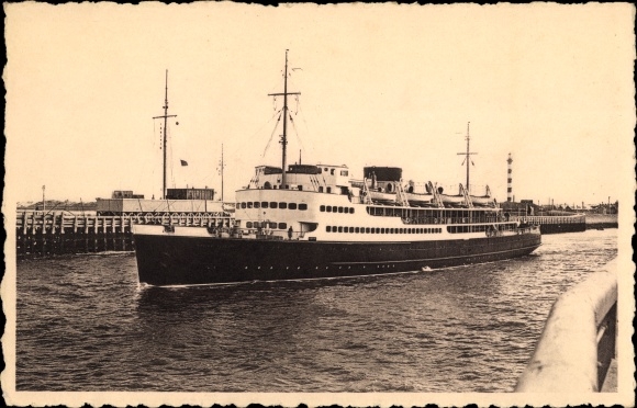 Ansichtkaart Oostende West-Vlaanderen, Belgische Spoorwegen, poststoomboot Prins Albert