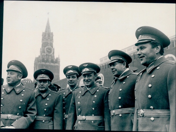 Photo Moscow, cosmonaut pilots Leonov, Nikolayev, Shudov, Rozhdestvensky, Beregovoi, Shatalov