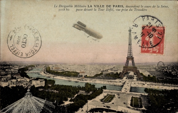 PC Paris XVI Trocadéro, French military airship La Ville de Paris, Eiffel Tower