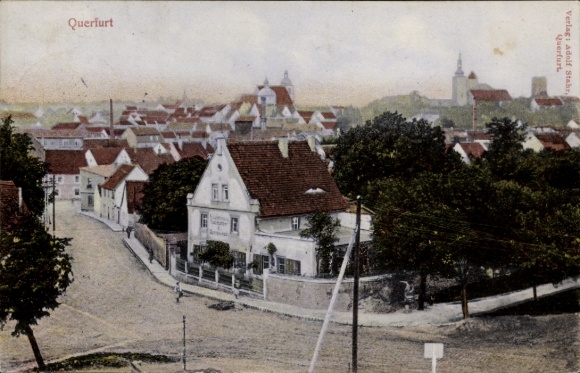 Ak Querfurt im Saalekreis, Ansicht von  Häuser, Bäume, Verlag: Adolf Stahr