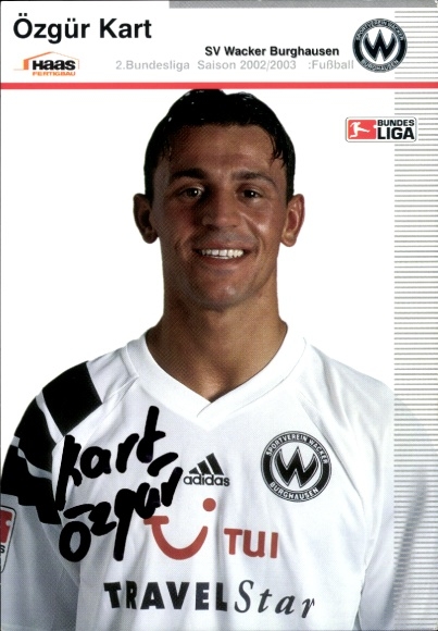 Autogrammkarte Fußballer Özgür Kart, SV Wacker Burghausen, Autogramm