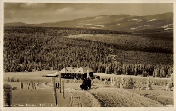 Postcard Szklarska Poręba Schreiberhau Giant Mountains, New Silesian Chalet