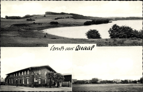 Postcard Quaal Rohlstorf in Schleswig Holstein, Meyers Inn, partial view, landscape