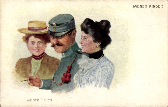 Typy wiedeńskie AK, Dzieci znowu, Mężczyzna w mundurze, Dwie kobiety