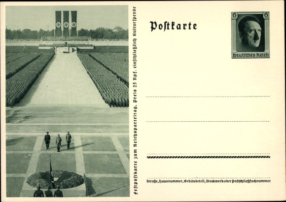 Postal stationery PC Nuremberg, Nazi Party Rally, Hitler, Himmler, Lutze
