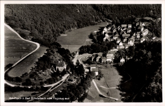 Postcard Adolfseck Bad Schwalbach im Taunus, aerial photograph