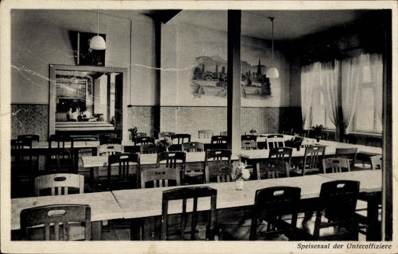 Postcard Nardt near Hoyerswerda Upper Lusatia, Elsterhorst camp, Neuwiese, commandant's office, dining hall