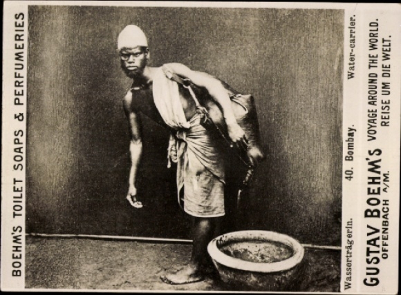 Photo Mumbai Bombay India, water carrier, advertising Boehm's Toilet Soap