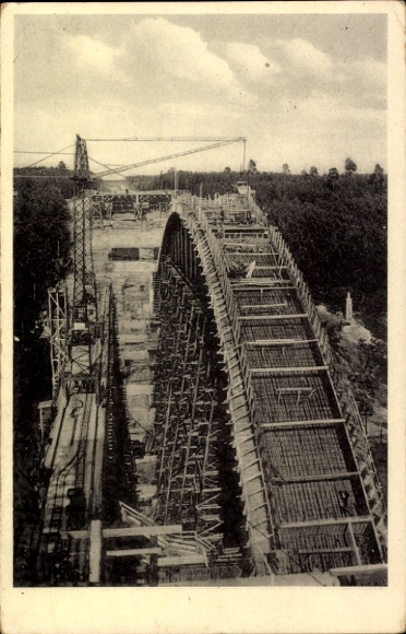 Postcard Hermsdorf in Thuringia, Teufelstal Bridge