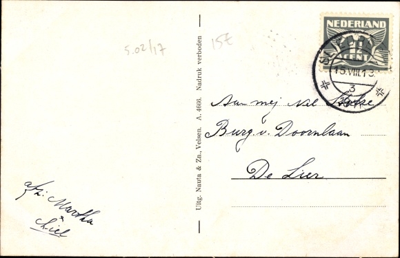 Postcard Sliedrecht South Holland Netherlands, Dr. Langeveldplein with Burgemeesterswoning