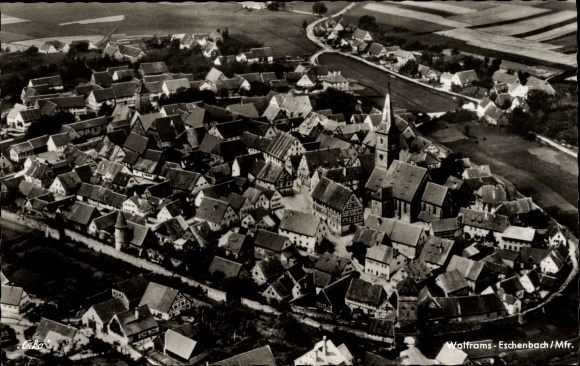 Ak Wolframs Eschenbach in Midden-Franken Beieren, luchtfoto