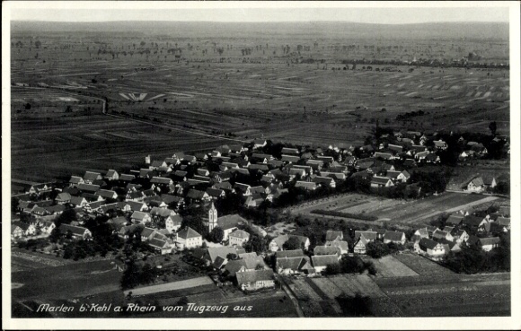 Postcard Marlen Kehl am Rhein, aerial photograph