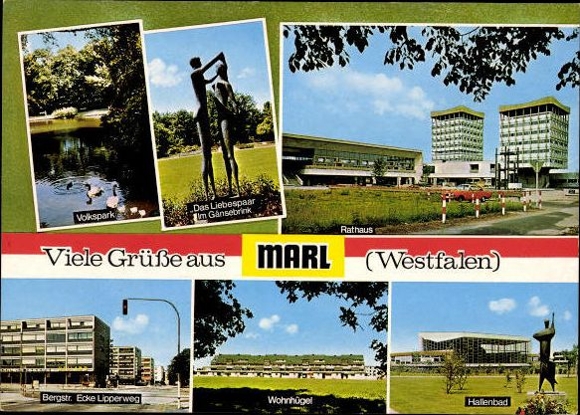 9 alte Ak Marl in Westfahlen, diverse Ansichten