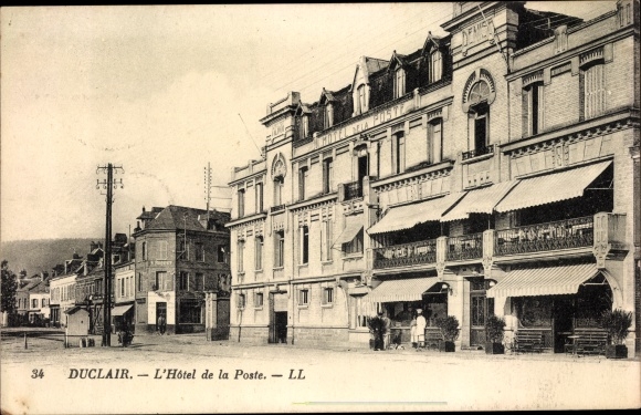 Ak Duclair Seine Maritime, L'Hotel de la Poste
