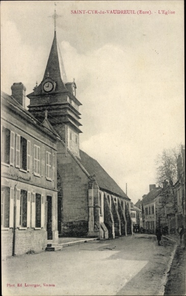 Postcard Saint Cyr du Vaudreuil Eure, Kirche