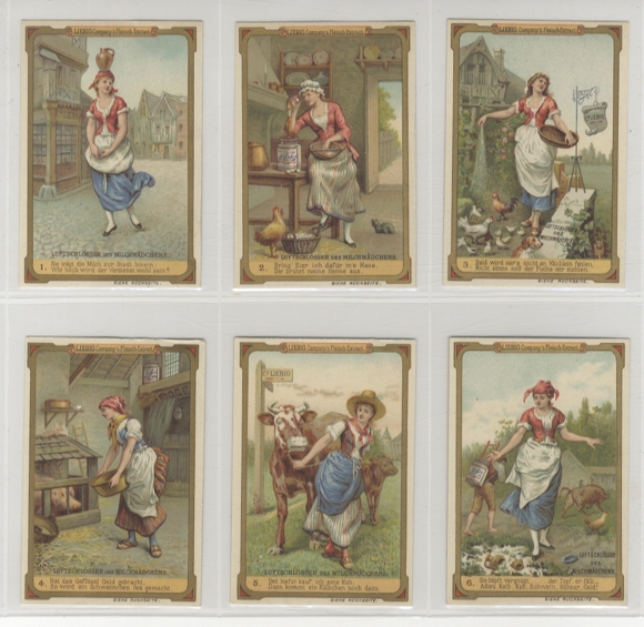 Liebig pictures series A 128 S 242 The milkmaid&#39;s castles in the air, 1889