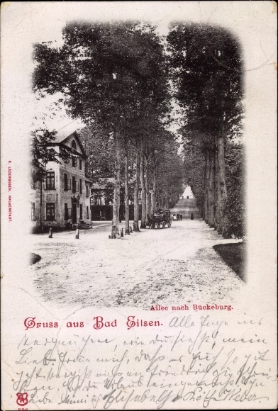 Postcard Bad Eilsen Lower Saxony, avenue to Bückeburg