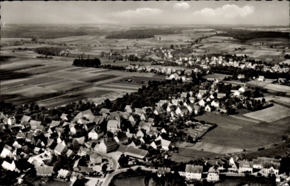 Postcard Rot am See Württemberg, Roth am See, aerial photograph