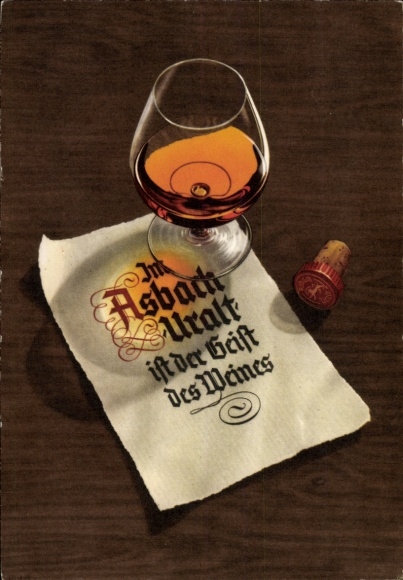 Artist Postcard Rüdesheim Rhein, Asbach Uralt, wine distillery, brandy