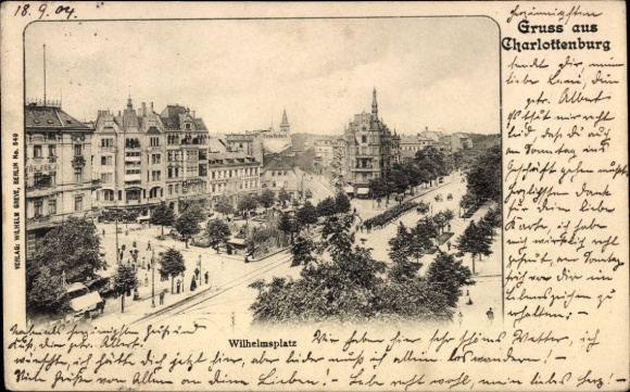 Ak Berlin Charlottenburg, Wilhelmsplatz