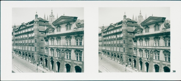Stereo Photo Praha Prague, Lesser Town, Old Palaces on the Lesser Town Square
