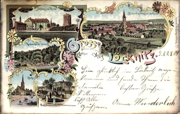 lito Löcknitz na Pomorzu Zachodnim, zamek, ruiny, wrzosowisko, kościół, poczta, Chausseestrasse