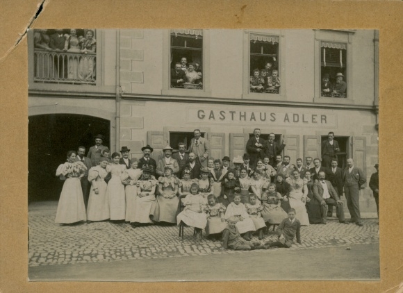 Photo around 1895, Bâle Basel Stadt Schweiz, Inn Adler