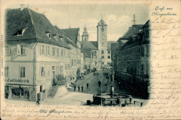 Postcard Bad Mergentheim in Tauberfranken, Burgstraße, shop Carl Schleich