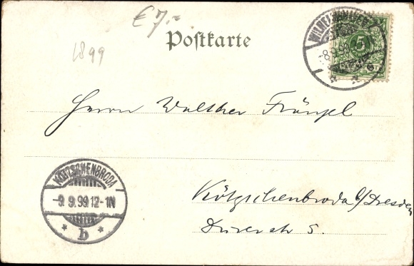 Ivy leaf Chromo-Litho Wilhelmshaven in Lower Saxony, lot from the park, tower
