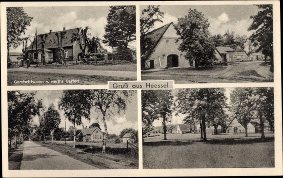Ak Heessel Hemmoor in de wijk Cuxhaven, uitzicht op de stad, winkel