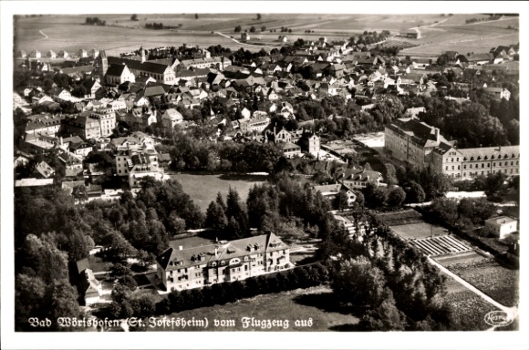 Postcard Bad Wörishofen in Unterallgäu, aerial photograph of the town