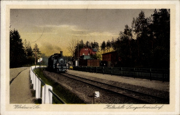 Ak Langenbernsdorf in Sachsen, Bahnhof