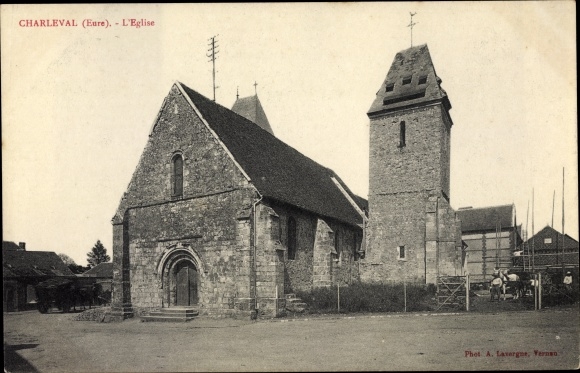 Postcard Charleval Eure, L&#39;Église