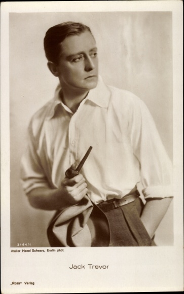 Postcard Actor Jack Trevor, Portrait, Pipe, Ross 3164/1